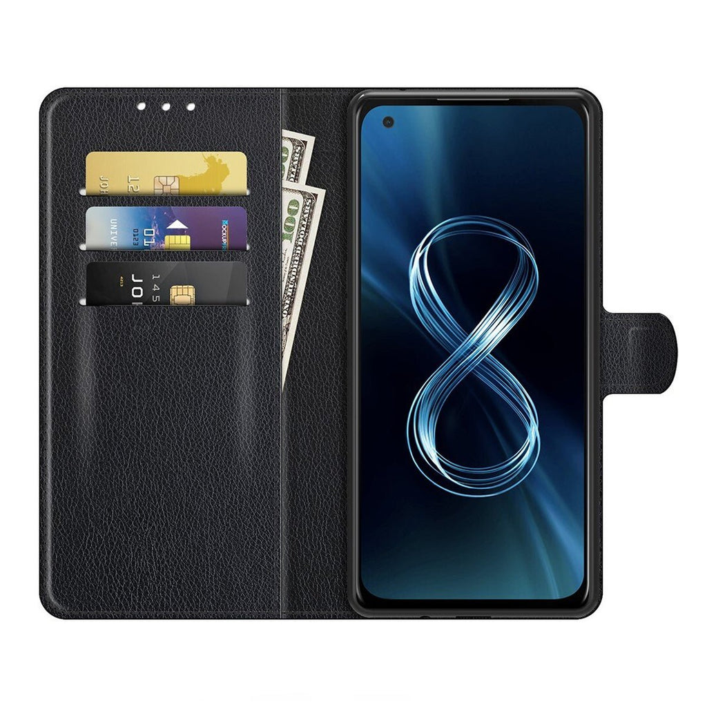 Asus Zenfone 8 5G Plånboksfodral med Stativ - Svart - PhonecareMobilskalSvart