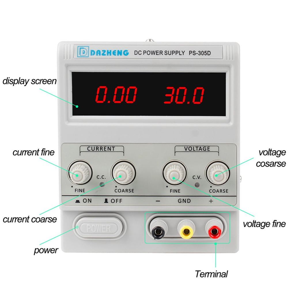 DAZHENG PS - 305D 30V 5A variabel likströmsförsörjning Digital Display Lab - PhonecareApparater