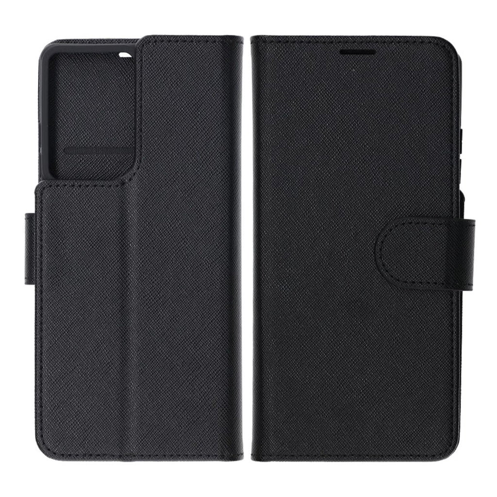 Flip Stand Leather Wallet Case For Motorola Moto G85 Black - Phonecare