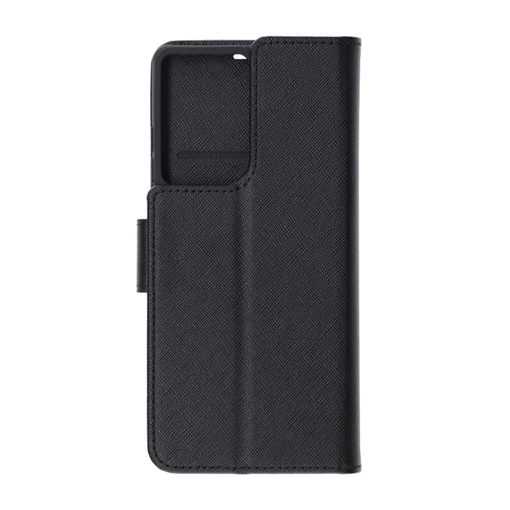 Flip Stand Leather Wallet Case For Motorola Moto G85 Black - Phonecare