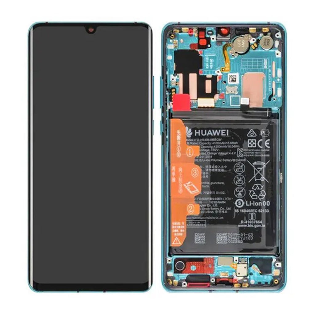 Huawei P30 Pro Skärm med LCD Display + Batteri Original - Crystal - PhonecareMobilreservdelar