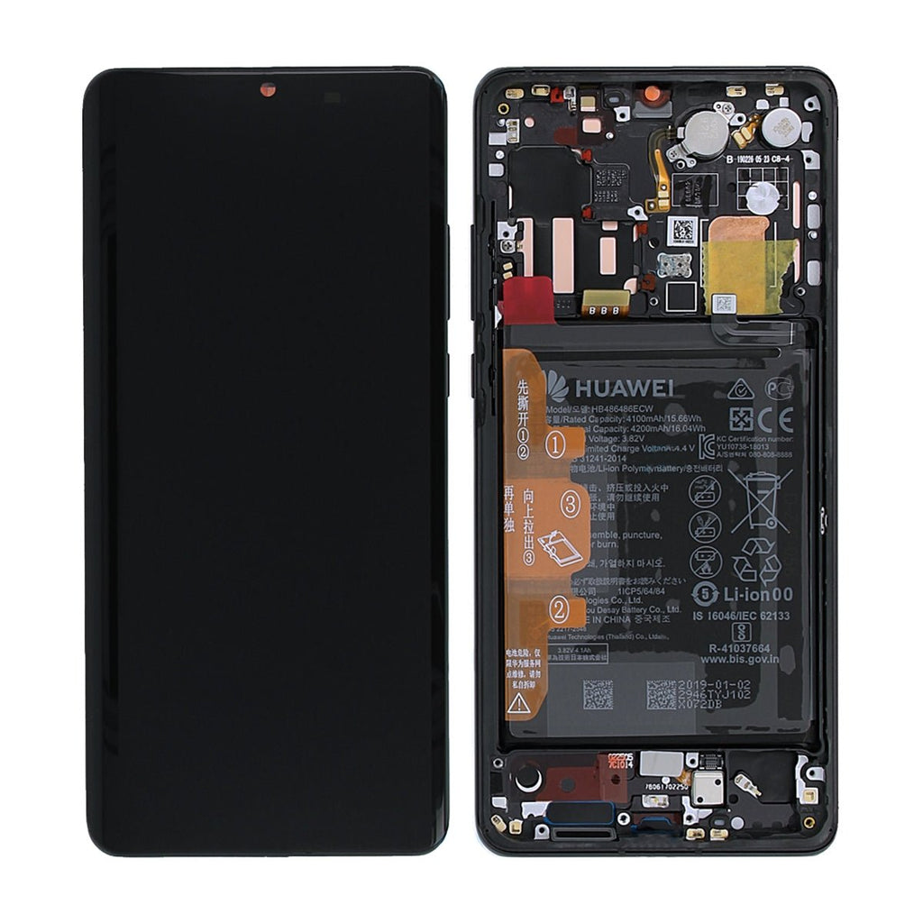 Huawei P30 Pro Skärm med LCD Display + Batteri Original - Svart - PhonecareMobilreservdelar