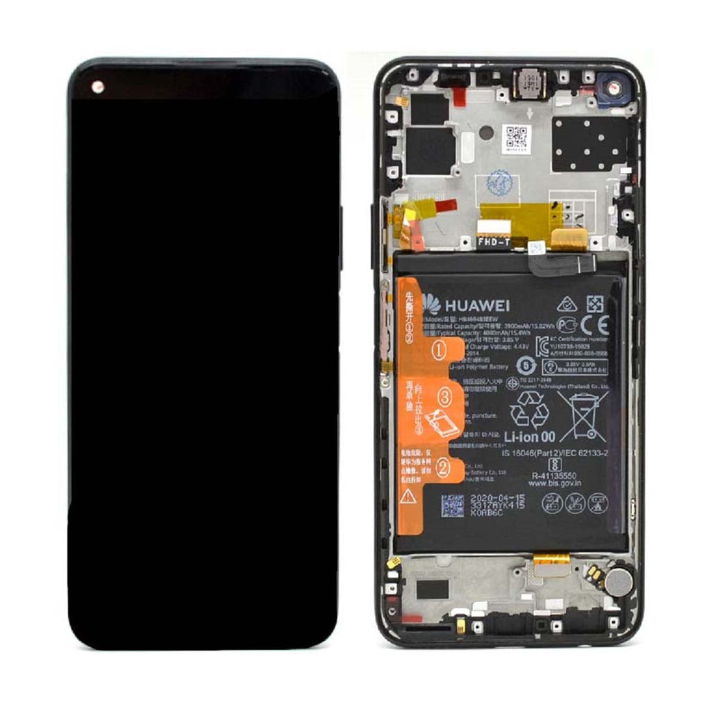 Huawei P40 Lite 5G LCD Skärm med Batteri Original - Svart - PhonecareMobilreservdelar