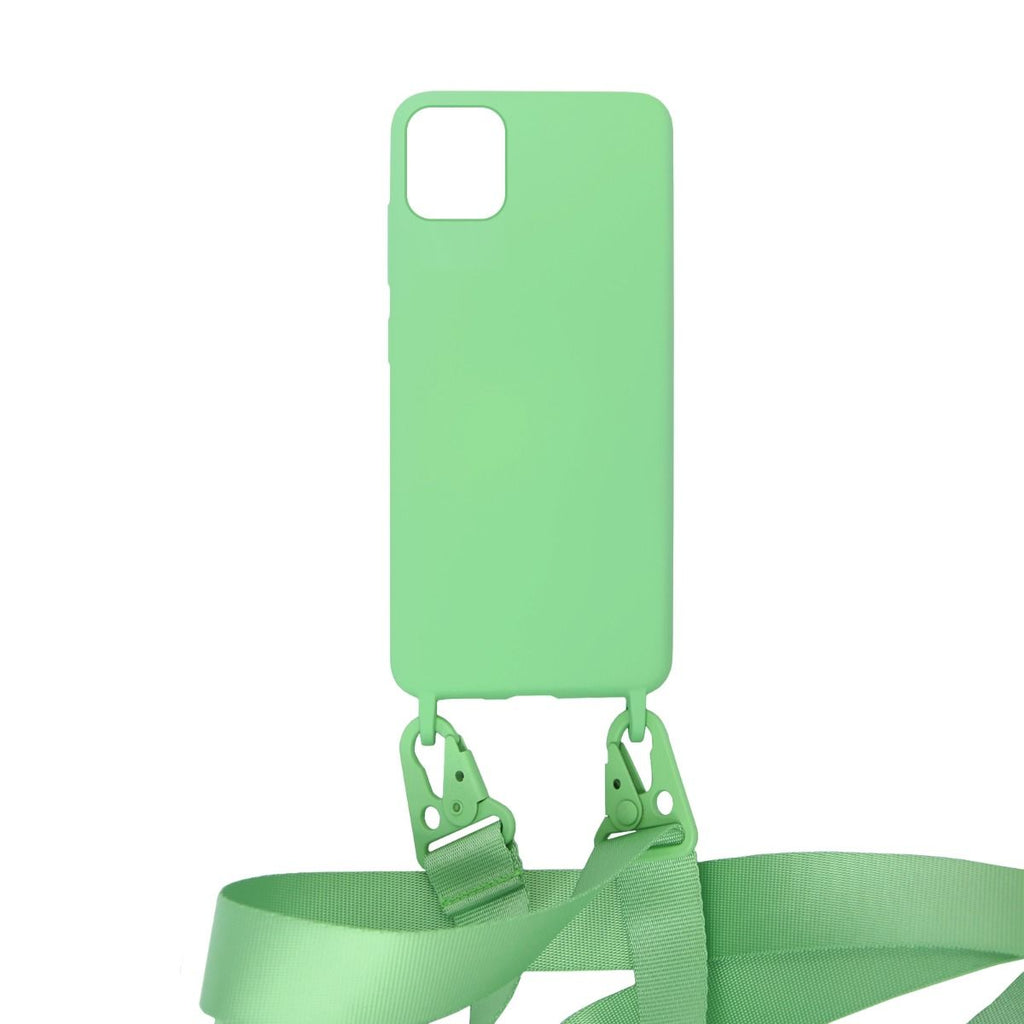 iPhone 11 Mobilskal Silikon med Rem/Halsband - Grön - PhonecareMobilskalGrön