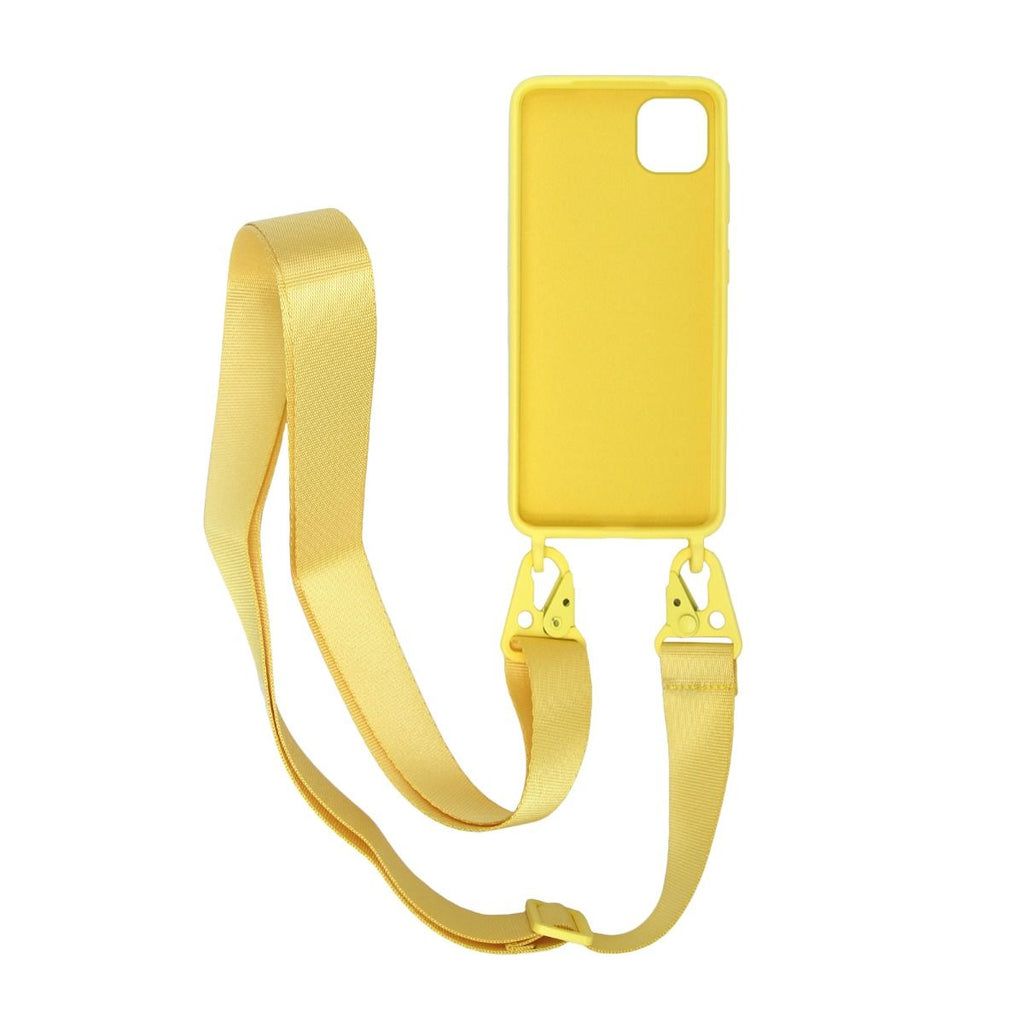 iPhone 11 Mobilskal Silikon med Rem/Halsband - Gul - PhonecareMobilskalGul