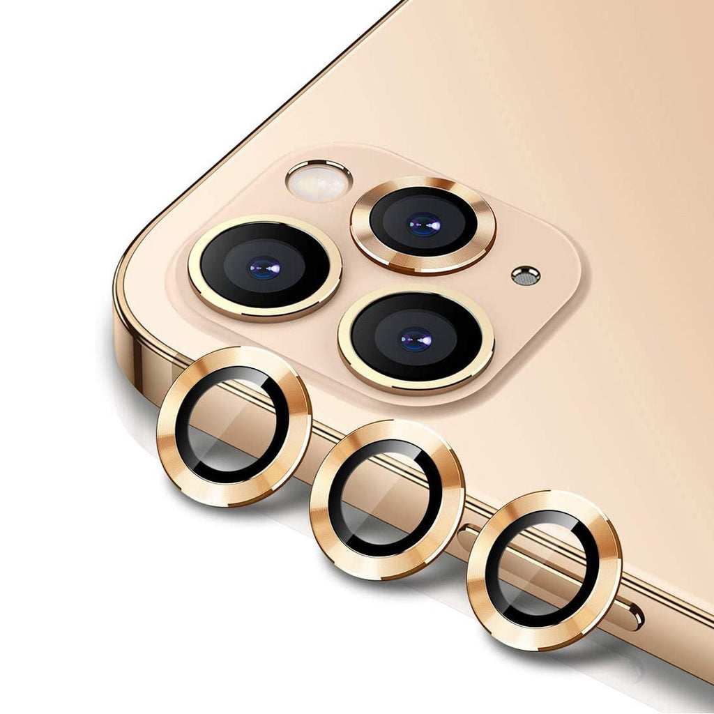 iPhone 12 Pro Max Linsskydd med Metallram - Guld (3 - pack) - PhonecareMobiltillbehörGuld