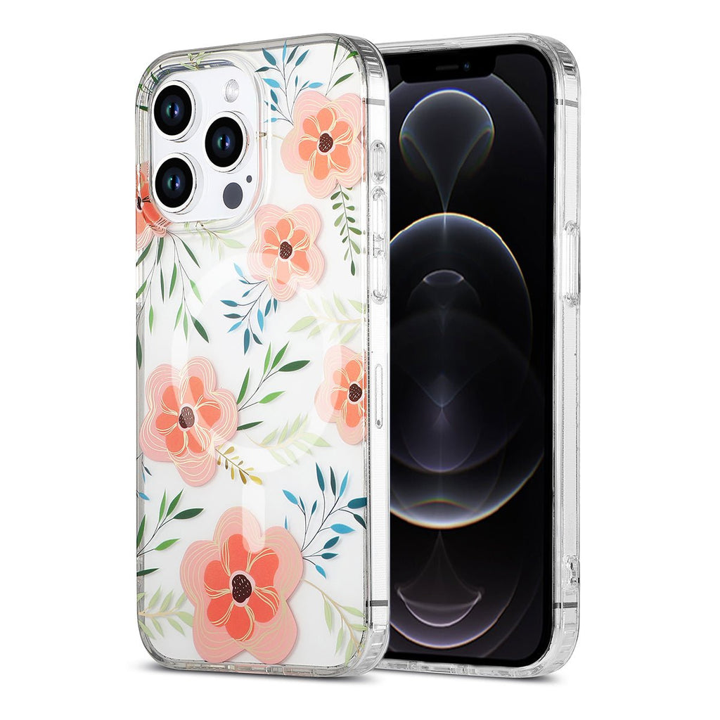 iPhone 12 Pro Max Mobilskal MagSafe - Blommor Rosa - PhonecareMobilskalMotiv