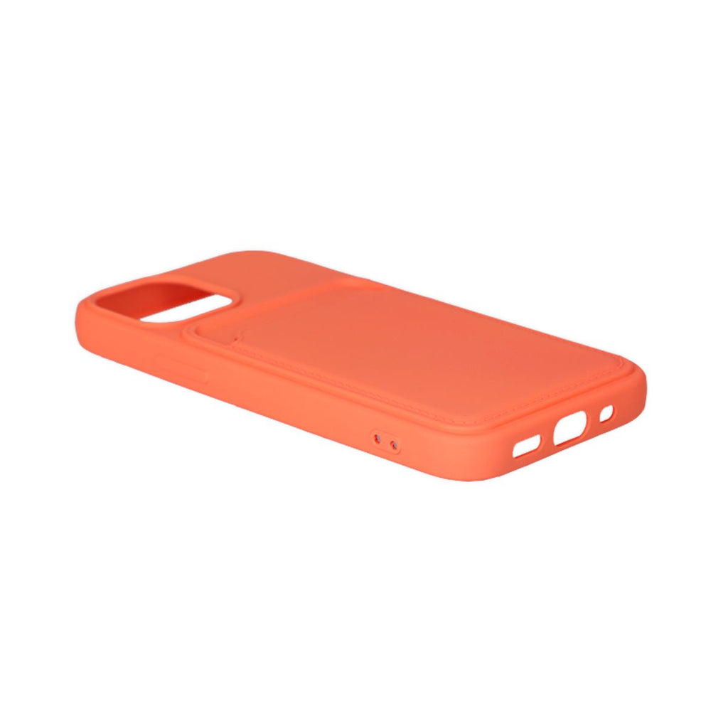 iPhone 13 Mini Mobilskal Silikon med Korthållare - Orange - PhonecareMobilskalOrange