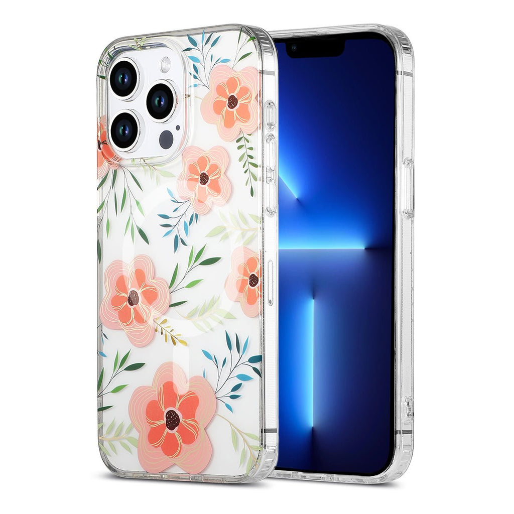 iPhone 13 Pro Max Mobilskal MagSafe - Blommor Rosa - PhonecareMobilskalMotiv