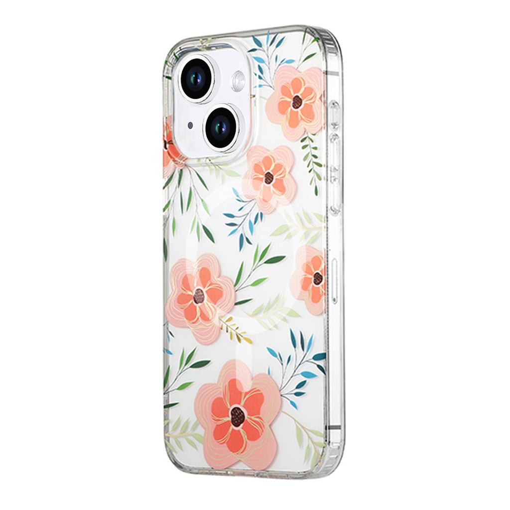 iPhone 13/14 Mobilskal MagSafe - Blommor Rosa - PhonecareMobilskalMotiv