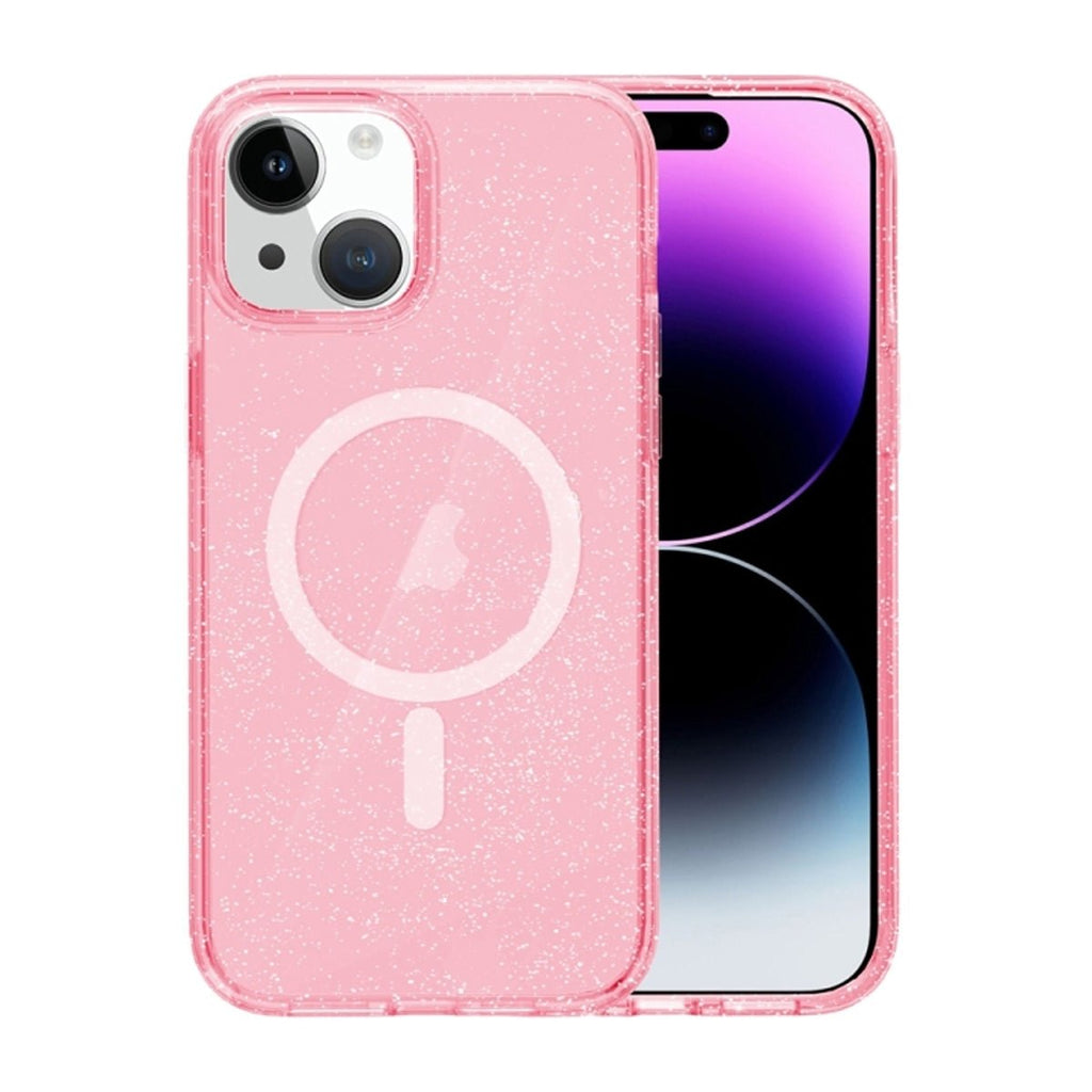 iPhone 15 Plus14 Plus Mobilskal Glitter Magsafe - Rosa - PhonecareMobilskal