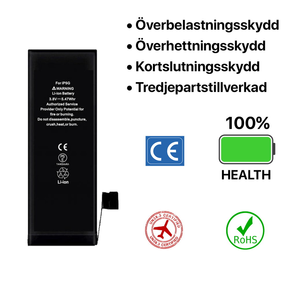 iPhone 5 Batteri Hög Kvalité - PhonecareMobilreservdelar