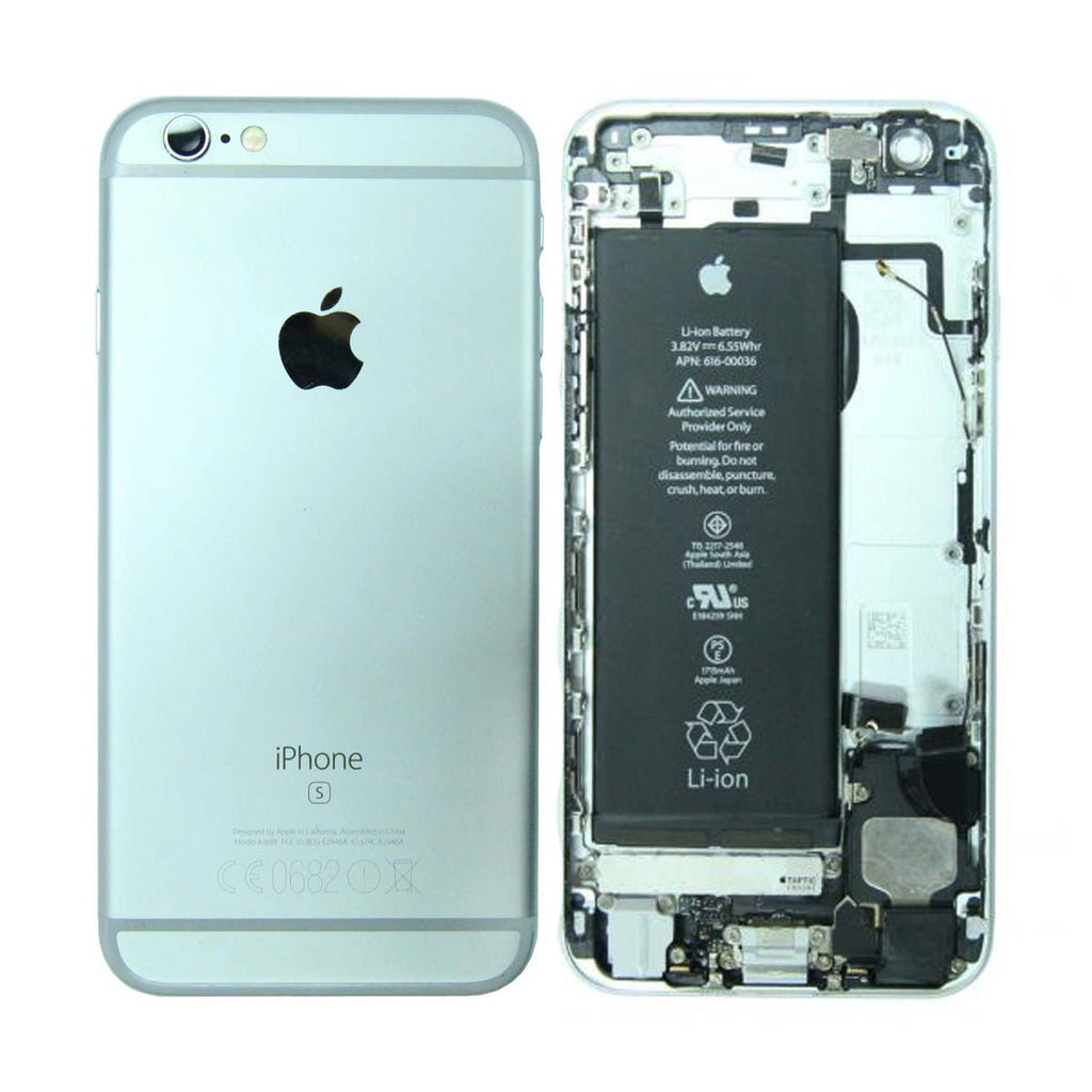 iPhone 6S Baksida med Komplett Ram med Batteri - Silver (Begagnad) - PhonecareMobilreservdelar