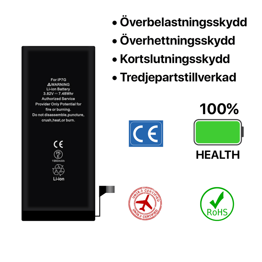 iPhone 7 Batteri Hög Kvalité - PhonecareMobilreservdelar