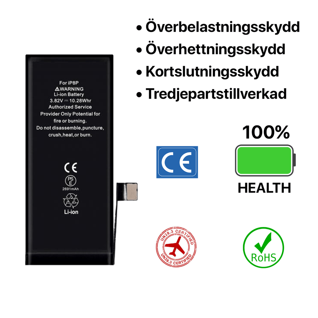 iPhone 8 Plus Batteri Hög Kvalité - PhonecareMobilreservdelar