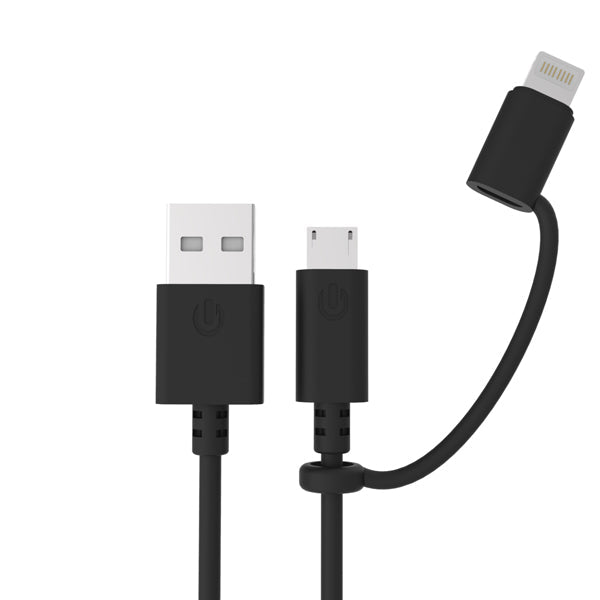 iPhone Kabel Lightning med Micro - USB Adapter 1 meter - Svart - PhonecareLaddkabel