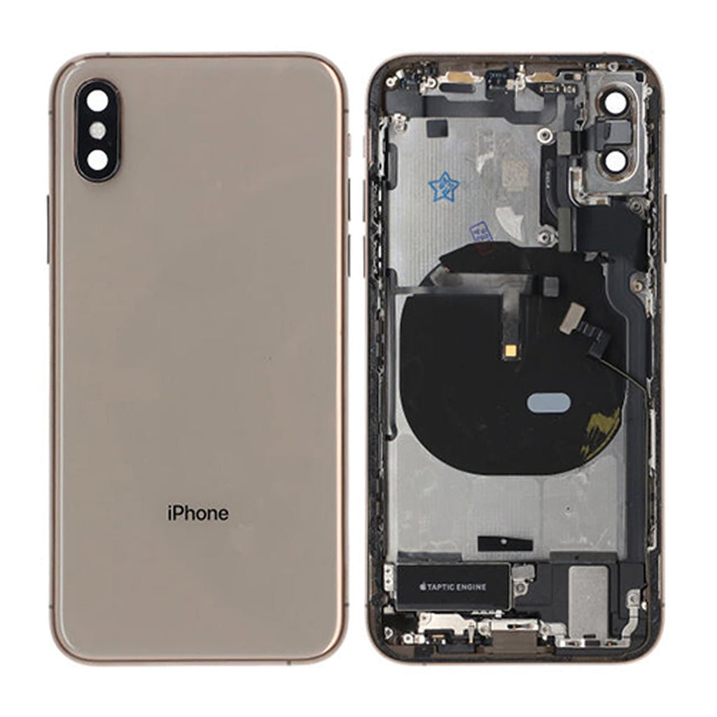 iPhone XS Baksida med Komplett Ram - Guld - PhonecareMobilreservdelar