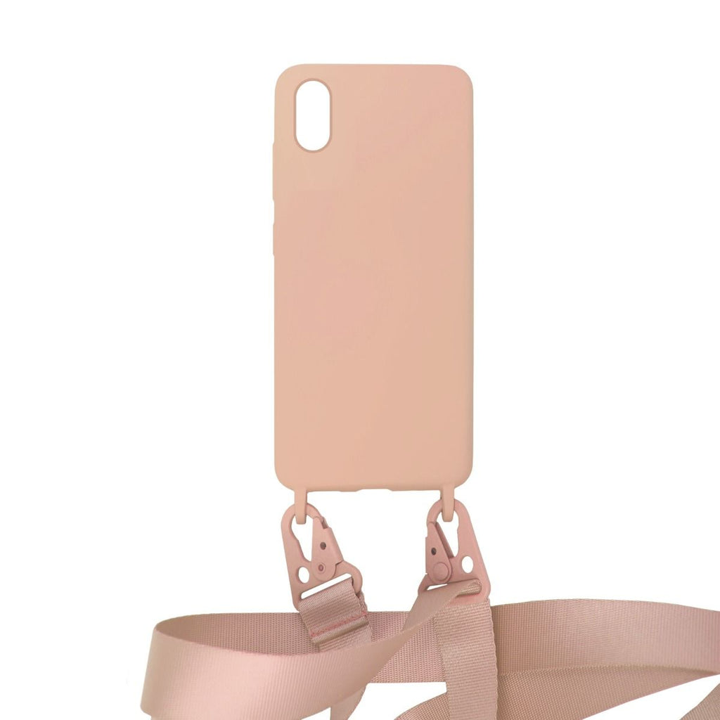 iPhone XS Max Mobilskal Silikon med Rem/Halsband - Rosa - PhonecareMobilskalRosa