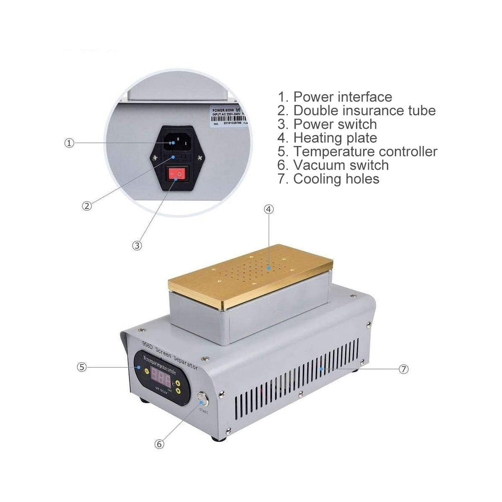 LCD Separator + Inbyggd Vakuumpump för iPhone/Samsung/Telefoner - UYUE 958D - PhonecareMobilverktyg