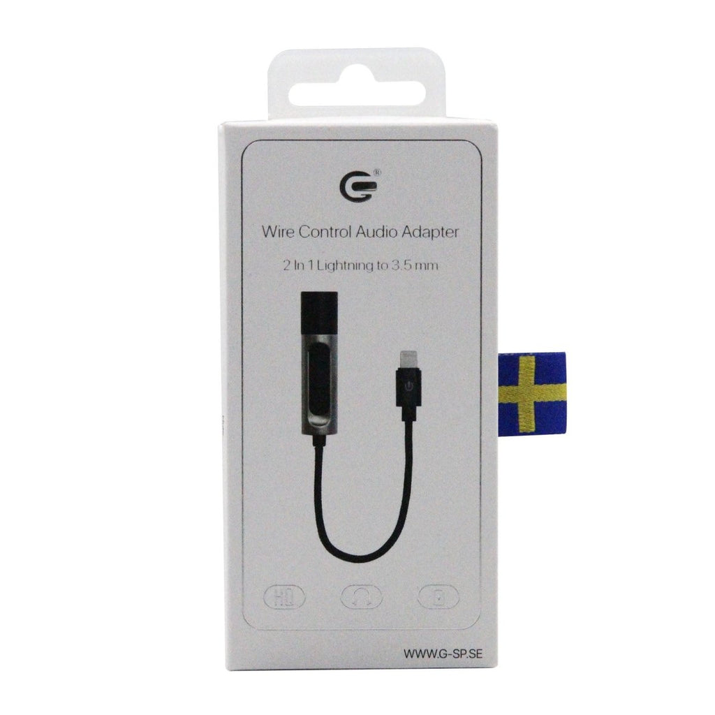 Lightning till 3,5mm Adapter med Ljudkontroll - PhonecareAdapter