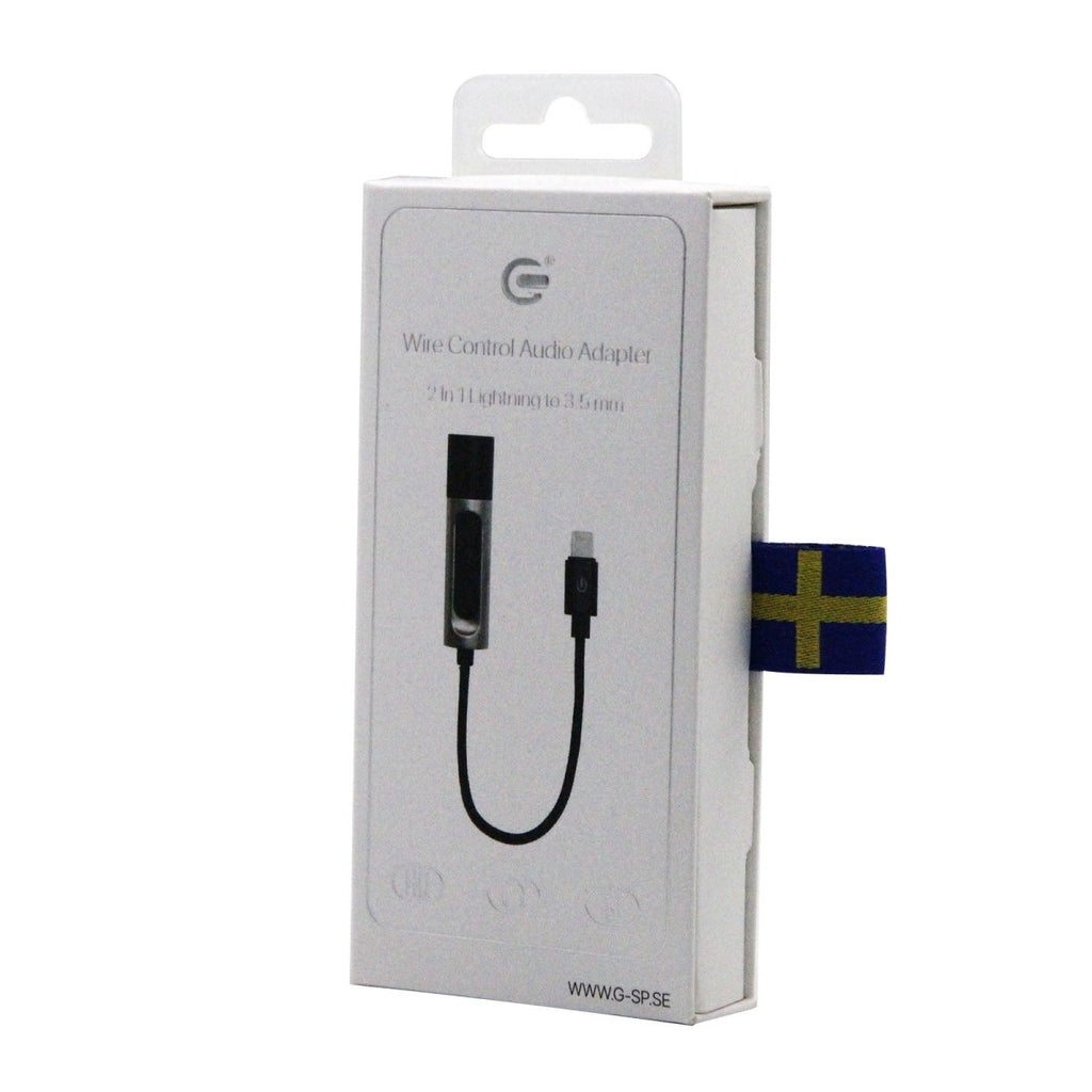 Lightning till 3,5mm Adapter med Ljudkontroll - PhonecareAdapter