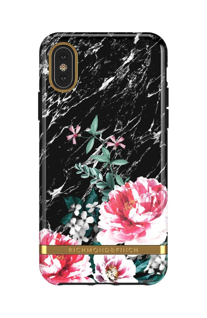 Richmond & Finch Skal Svart Marmor Floral - iPhone XS Max