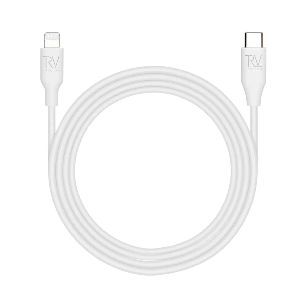 Rvelon iPhone - kabel USB C till Lightning MFi Silikon Rvelon 1M Vit