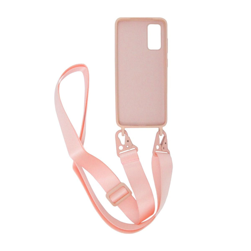 Samsung Galaxy 20 Mobilskal Silikon med Rem/Halsband - Rosa