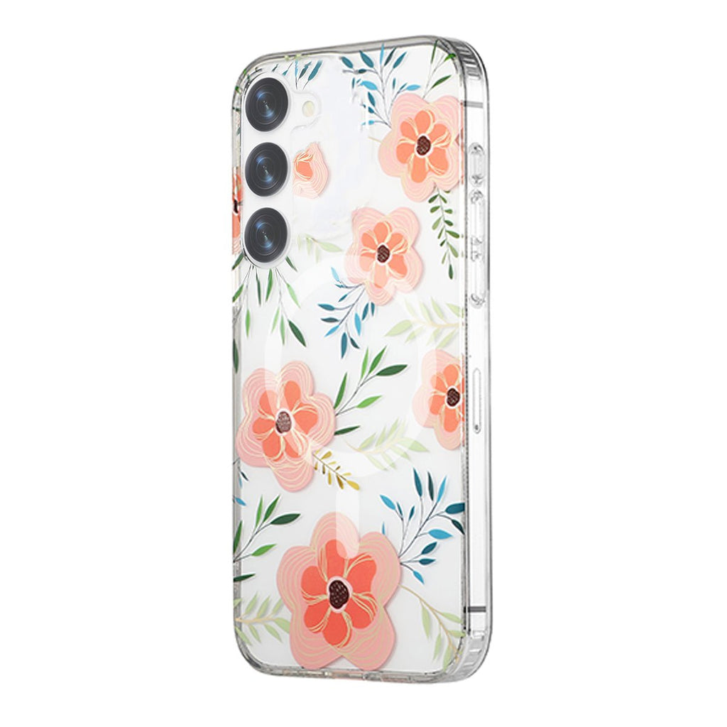 Samsung Galaxy S23 Mobilskal Magnet - Blommor Rosa